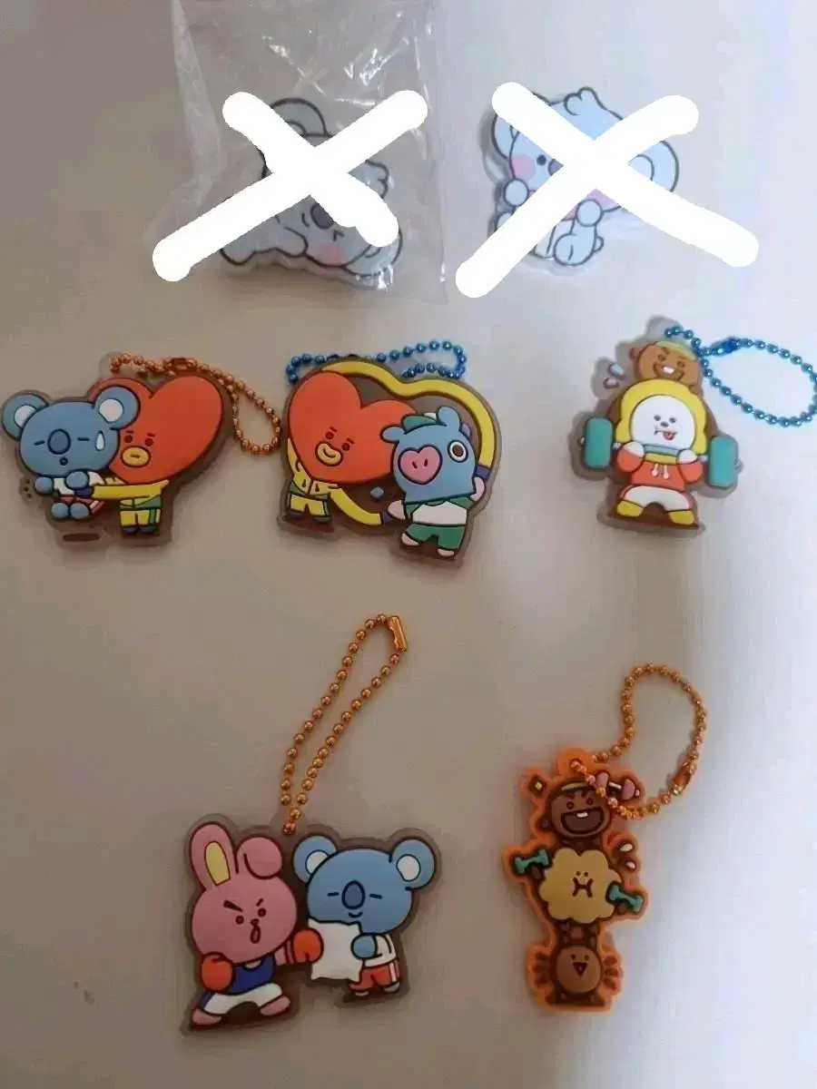 BT21 키링 참. 일본 랜덤 키링. 집게